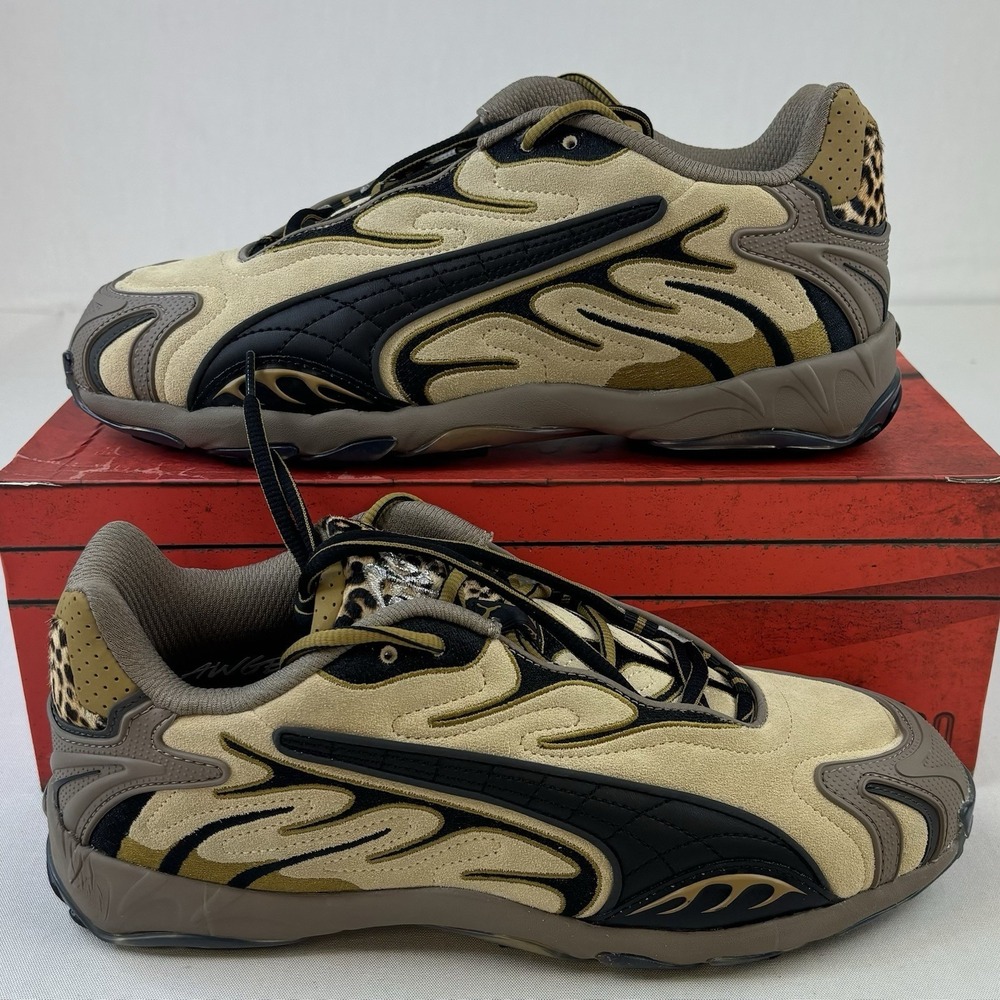 Puma Rocky Inhale Womens Sz 11 Leopard Toasted Almond/Black 405580 01